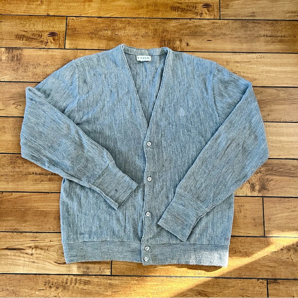 Grey Izod Cardigan Sweater